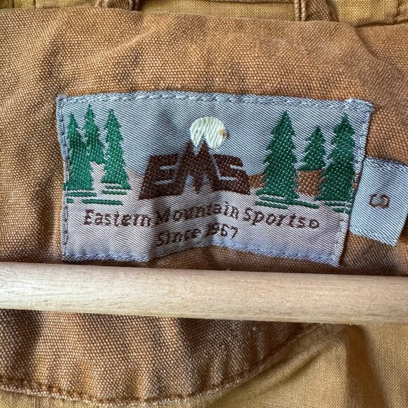Vtg EMS Canvas Chore Barn Coat Sm Hooded Pockets Thick Lined Internal drawstring - Picture 6 of 16